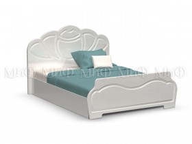 Кровать 1,4м Гармония (Белый/Белый глянец) в Нерюнгри - neryungri.katalogmebeli.com | фото