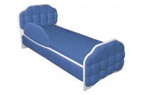 Кровать 160 Атлет 29 Синий (мягкий бортик) в Нерюнгри - neryungri.katalogmebeli.com | фото