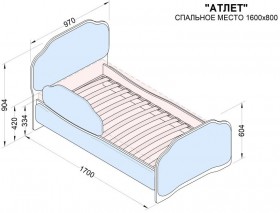 Кровать 160 Атлет 29 Синий (мягкий бортик) в Нерюнгри - neryungri.katalogmebeli.com | фото 2