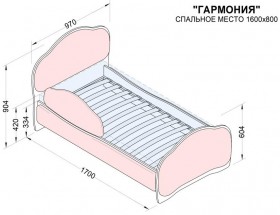 Кровать 160 Гармония 18 Бордовый (мягкий бортик) в Нерюнгри - neryungri.katalogmebeli.com | фото 2