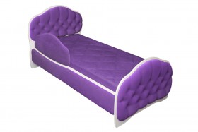 Кровать 160 Гармония 32 Фиолетовый (мягкий бортик) в Нерюнгри - neryungri.katalogmebeli.com | фото