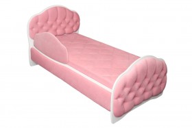 Кровать 160 Гармония 36 Светло-розовый (мягкий бортик) в Нерюнгри - neryungri.katalogmebeli.com | фото 1