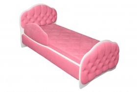 Кровать 160 Гармония 89 Розовый (мягкий бортик) в Нерюнгри - neryungri.katalogmebeli.com | фото
