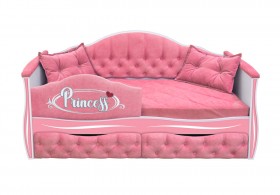 Кровать 160 серии Иллюзия 2 ящика 36 Розовый (мягкий бортик/подушки) в Нерюнгри - neryungri.katalogmebeli.com | фото