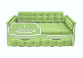 Кровать 160 серии Спорт 2 ящика 81 Фисташка (мягкие боковые накладки) в Нерюнгри - neryungri.katalogmebeli.com | фото