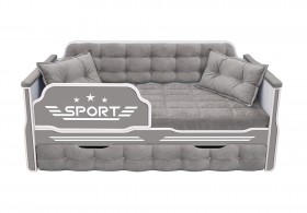 Кровать 170 серии Спорт 1 ящик 45 Серый (подушки) в Нерюнгри - neryungri.katalogmebeli.com | фото