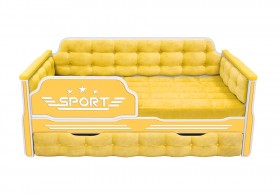 Кровать 170 серии Спорт 1 ящик 74 Жёлтый (мягкие боковые накладки) в Нерюнгри - neryungri.katalogmebeli.com | фото 1