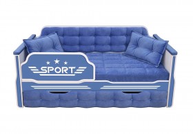 Кровать 170 серии Спорт 1 ящик 85 Синий (подушки) в Нерюнгри - neryungri.katalogmebeli.com | фото