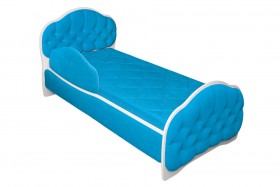 Кровать 180 Гармония 84 Ярко-голубой (мягкий бортик) в Нерюнгри - neryungri.katalogmebeli.com | фото
