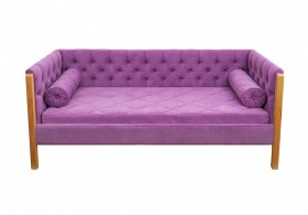 Кровать 180 серии Леди  32 Фиолетовый (подушка валик) в Нерюнгри - neryungri.katalogmebeli.com | фото