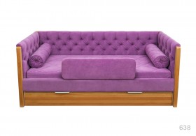 Кровать 180 серии Леди + ящик 32 Фиолетовый (мягкий бортик/подушка валик) в Нерюнгри - neryungri.katalogmebeli.com | фото 1