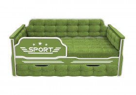Кровать 180 серии Спорт 1 ящик 76 Зелёный (мягкие боковые накладки) в Нерюнгри - neryungri.katalogmebeli.com | фото 1