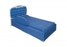 Кровать 190 Атлет Lux 29 Синий (мягкий бортик) в Нерюнгри - neryungri.katalogmebeli.com | фото