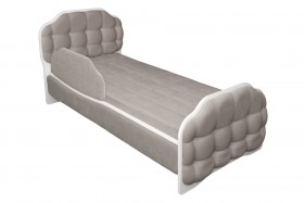 Кровать 190 Атлет Lux 96 Серый (мягкий бортик) в Нерюнгри - neryungri.katalogmebeli.com | фото
