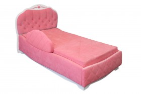 Кровать 190 Гармония Lux 36 Розовый (мягкий бортик) в Нерюнгри - neryungri.katalogmebeli.com | фото