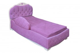 Кровать 190 Гармония Lux 67 Светло-фиолетовый (мягкий бортик) в Нерюнгри - neryungri.katalogmebeli.com | фото 1