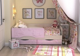 Кровать Алиса КР-812 1,6 Белфорд/Розовый металлик в Нерюнгри - neryungri.katalogmebeli.com | фото 2