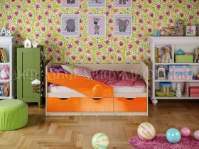 Кровать Бабочки 1,6м (Оранжевый металлик) в Нерюнгри - neryungri.katalogmebeli.com | фото