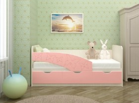 Кровать Бабочки 1,6м (Розовый металлик) в Нерюнгри - neryungri.katalogmebeli.com | фото