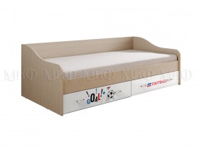 Кровать Boy Вега 0,9 м (Дуб беленый/Белый глянец/фотопечать) в Нерюнгри - neryungri.katalogmebeli.com | фото