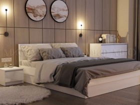 Кровать Челси 1400 (Белый/Белый глянец) в Нерюнгри - neryungri.katalogmebeli.com | фото 2
