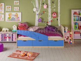 Кровать детская 1,6м Дельфин (Синий матовый) в Нерюнгри - neryungri.katalogmebeli.com | фото 1