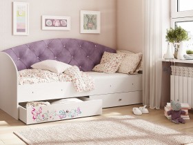 Кровать детская Эльза Белый/Фиолетовый в Нерюнгри - neryungri.katalogmebeli.com | фото