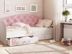 Кровать детская Эльза Белый/Розовый в Нерюнгри - neryungri.katalogmebeli.com | фото