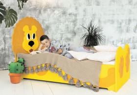Кровать детская Лева 1.6 Желтый/Оранжевый в Нерюнгри - neryungri.katalogmebeli.com | фото