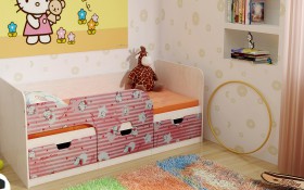 Кровать детская Минима Лего 1,86м с ящиками (дуб атланта/лиловый сад) в Нерюнгри - neryungri.katalogmebeli.com | фото 4