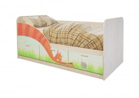 Кровать детская Минима Лего 1,86м с ящиками (дуб атланта/лиловый сад) в Нерюнгри - neryungri.katalogmebeli.com | фото 9