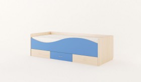 Кровать детская с ящиками Волна (Беленый дуб/Синий) в Нерюнгри - neryungri.katalogmebeli.com | фото 4