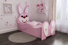 Кровать детская Зайка 1.6 Розовый/Белый в Нерюнгри - neryungri.katalogmebeli.com | фото