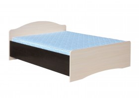 Кровать двойная 1400-1 без матраса (круглые спинки) Венге/Дуб выбеленный в Нерюнгри - neryungri.katalogmebeli.com | фото