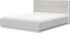 Кровать двойная 1400х2000 Вива (Белый/Белый глянец/Платина) в Нерюнгри - neryungri.katalogmebeli.com | фото