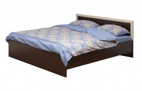 Кровать двойная 21.52 - 02 (шир. 1200) с настилом (венге/профиль дуб линдберг)/осн. в Нерюнгри - neryungri.katalogmebeli.com | фото