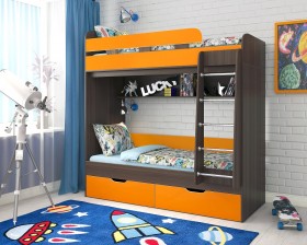 Кровать двухъярусная Юниор-5  Бодего/Оранжевый в Нерюнгри - neryungri.katalogmebeli.com | фото
