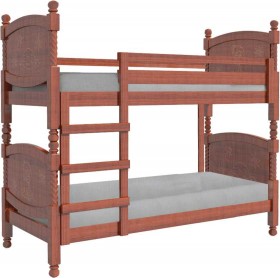 Кровать двухъярусная Валерия из массива сосны 800*1890 Орех в Нерюнгри - neryungri.katalogmebeli.com | фото