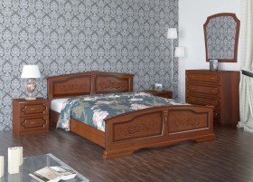 Кровать Елена из массива сосны 1200*2000 Орех в Нерюнгри - neryungri.katalogmebeli.com | фото