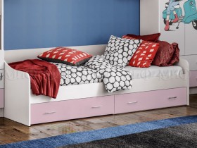 Кровать Fashion-1 Вега 0,9 м (Белый/Розовый) в Нерюнгри - neryungri.katalogmebeli.com | фото