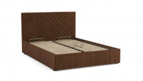 Кровать Гамма ш. 1400 (без основания для хранения) (велюр тенерифе шоколад) в Нерюнгри - neryungri.katalogmebeli.com | фото 2