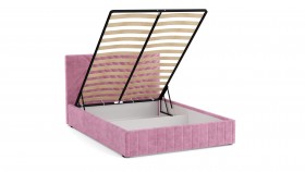 Кровать Гамма ш. 1400 (с основанием для хранения) (велюр тенерифе розовый) в Нерюнгри - neryungri.katalogmebeli.com | фото 3