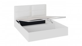 Кровать «Глосс» с мягкой обивкой и подъемным механизмом тип 1 (1600) (Белая) в Нерюнгри - neryungri.katalogmebeli.com | фото 2