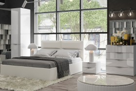 Кровать «Глосс» с мягкой обивкой тип 1 (1400) (Белая) в Нерюнгри - neryungri.katalogmebeli.com | фото 4