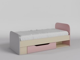 Кровать Грэйси 1650х750 (Розовый/Серый/корпус Клен) в Нерюнгри - neryungri.katalogmebeli.com | фото