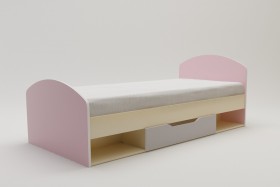 Кровать Грэйси 1950х950 (Розовый/Серый/корпус Клен) в Нерюнгри - neryungri.katalogmebeli.com | фото 2