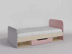 Кровать Грэйси 1950х950 (Розовый/Серый/корпус Клен) в Нерюнгри - neryungri.katalogmebeli.com | фото 1