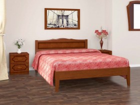 Кровать Карина-7 из массива сосны 1600*2000 Орех в Нерюнгри - neryungri.katalogmebeli.com | фото