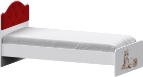 Кровать Каспер с мягкой спинкой и фотопечатью (800х1900)Белый/Красный в Нерюнгри - neryungri.katalogmebeli.com | фото