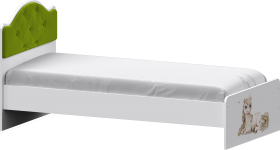 Кровать Каспер с мягкой спинкой и фотопечатью (800х1900)Белый/Лайм в Нерюнгри - neryungri.katalogmebeli.com | фото